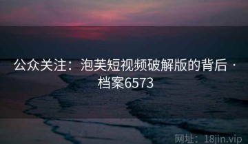 公众关注：泡芙短视频破解版的背后 · 档案6573
